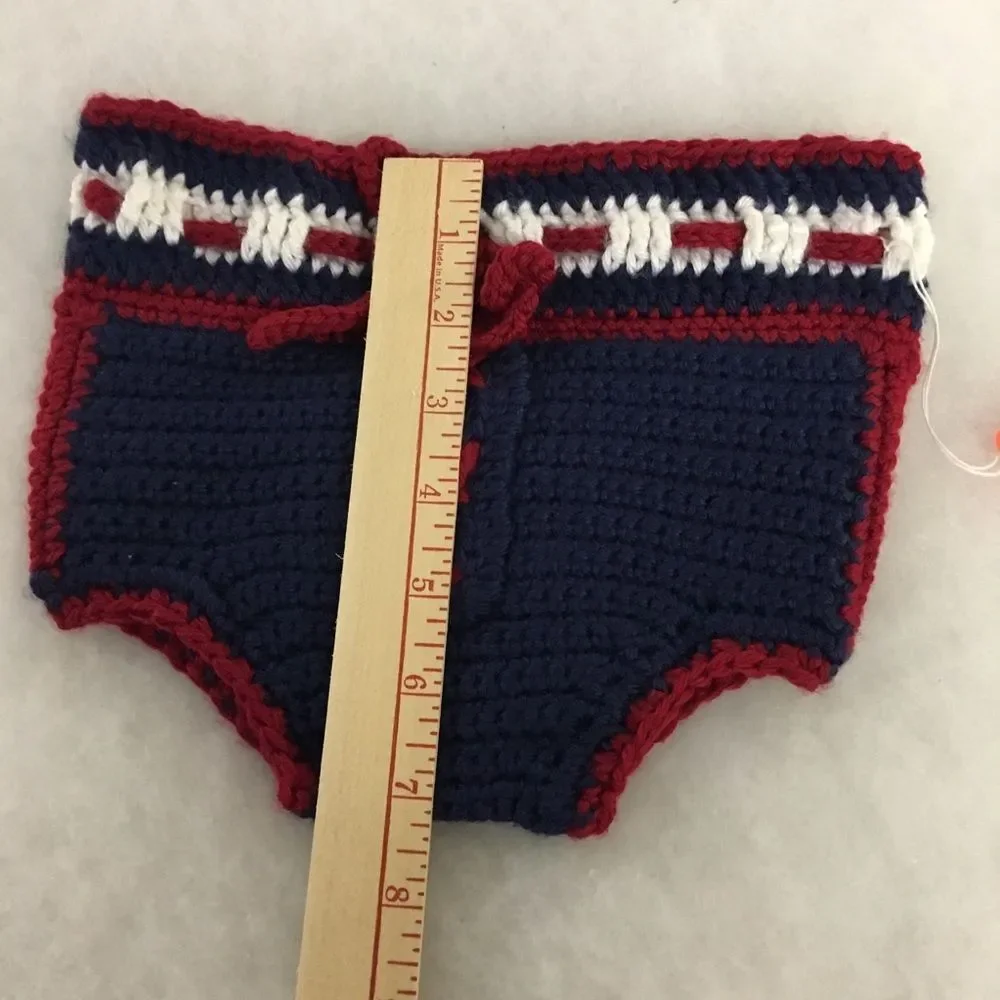 NFL Football New York Giants Hand Crochet Diaper Cover NWT Handmade-Nursery Gift